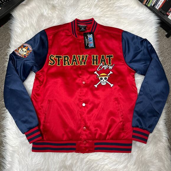 ONE PIECE STRAW HAT CREW BOMBER JACKET BOXLUNCH SIZE SMALL LUFFY PIRATES - Picture 1 of 4